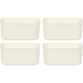 Iris Open Lid Storage Bin, Off-White, 4/Pack (552111)