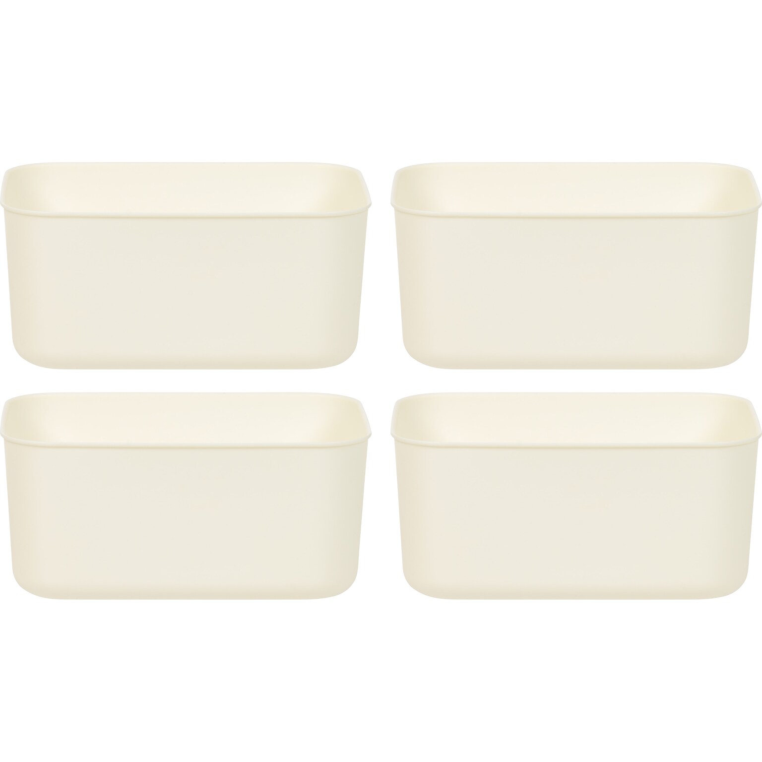 Iris Open Lid Storage Bin, Off-White, 4/Pack (552111)