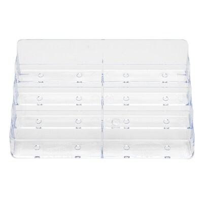 Deflecto 8-Compartment Business Card Desktop Holder, 400-Card Capacity, Clear (70801)