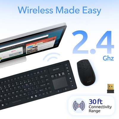 Delton M90/M44 Wireless Keyboard and Optical Mouse Combo, Black (DKMKITWM91-WB)