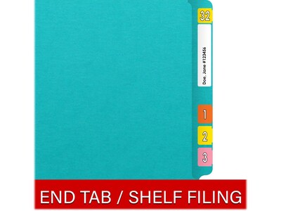 Medical Arts Press Heavy-Duty End Tab File Folder, Straight Cut, Letter-Size, Light Blue, 40/Box (S-09458-LBL)