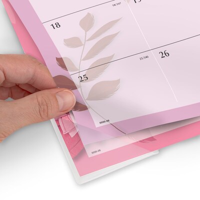 2026 AT-A-GLANCE Paper Flowers 21.75" x 17" Monthly Desk Pad Calendar, Pink/Brown (5035-26)