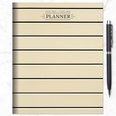 2025-2026 TF Publishing Ebony and Ivory 6.5" x 8" Academic Year Monthly Planner, Paperboard Cover, Multicolored (AY26-4202)