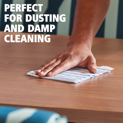 Rubbermaid HYGEN Microfiber Cleaning Cloths, 12" x 12", White/Blue, 600 Cloths/Pack (2134283)