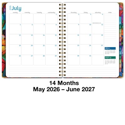 2026-2027 Excello Brands 8.5" x 11" Academic Weekly & Monthly Planner, Paperboard Cover, Colorful Butterflies