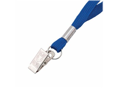 Advantus Metal Flat Clip Lanyard, Blue, 100/Box (97127)