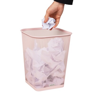 Mind Reader Metal Trash Can Without Lid, 5 Gallon, Pink, 2/Pack (2SQUAGA-PNK)