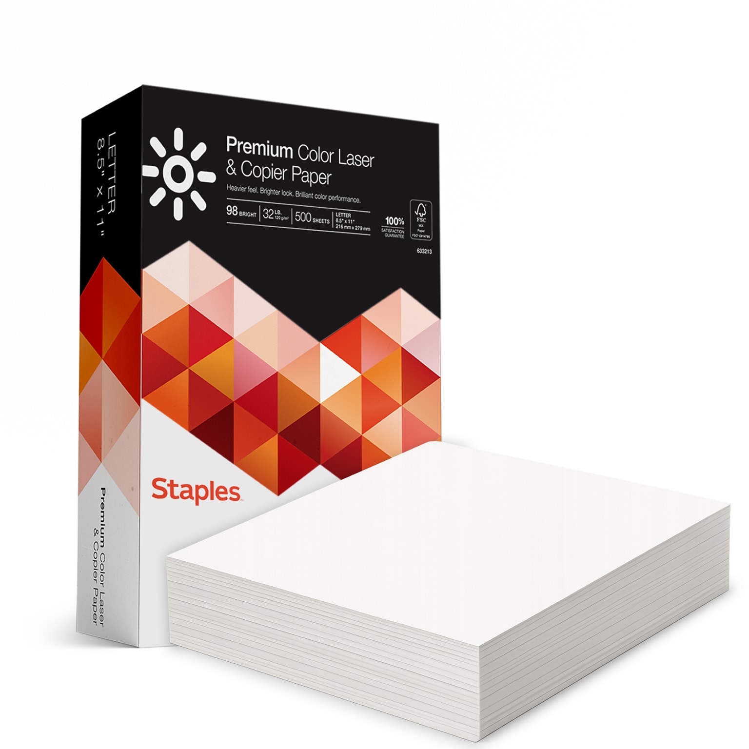 Staples 8.5 x 11 Laser Paper, 32 lbs., 98 Brightness, 500/Ream (85047 / 86047)