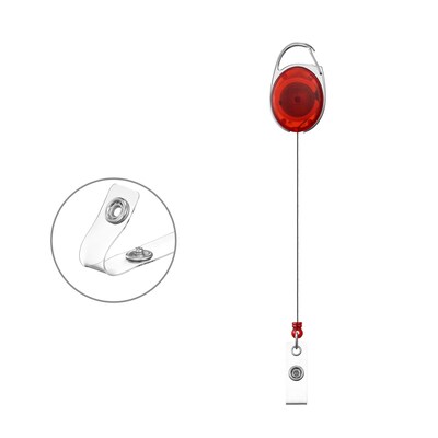 Staples Carabiner Name Badge Reels, 30" Retractable Cord Length, Metal, Red, 10/Pack (51914)