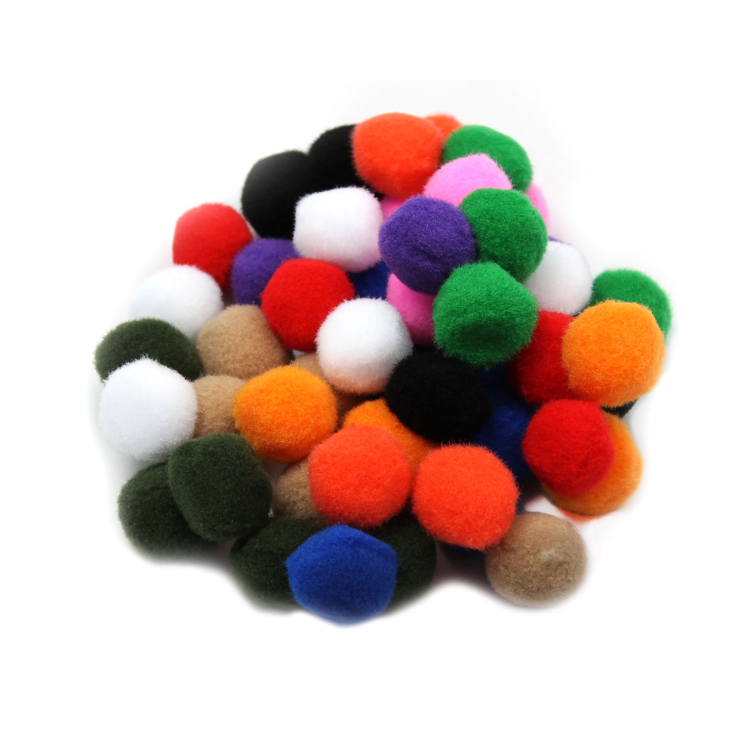 Charles Leonard Creative Arts™ Pom-Poms Furry Balls, Assorted Colors, 1, 12/Pack