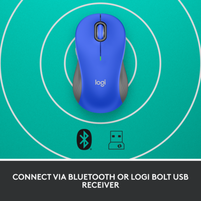 Logitech Signature M550 L Wireless Ergonomic Ambidextrous Optical Mouse, Blue (910-006794)