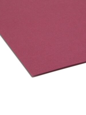 Smead Reinfocred File Folder, 3 Tab, Letter Size, Maroon, 100/Box (13084)