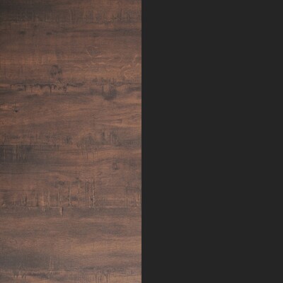 Flash Furniture Acadia Wooden Dining Table with T-Bases, 30"D x 48"W, Dark Brown/Black Base (ST3048WBRT0522B)