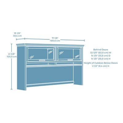 Sauder Mason Peak 71"W Desktop Hutch, Prime Oak (427809)