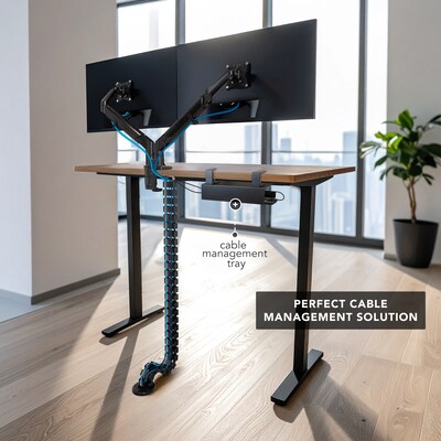 Mount-It! ABS Plastic Cable Organizer System, 50.5", Black (MI-7280)