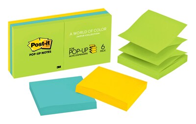 Post-it® Pop-up Notes, 3" x 3", Floral Fantasy Collection, 90 Sheets/Pad, 6 Pads/Pack (R330-AU)