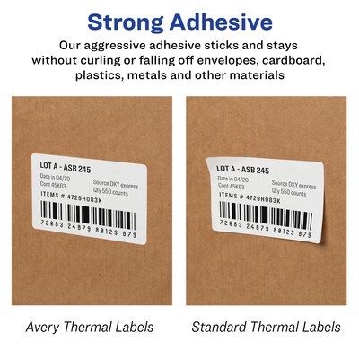 Avery Thermal Shipping Labels, 4" x 6", White, 220 Labels/Roll, 4 Rolls/Box (4157)