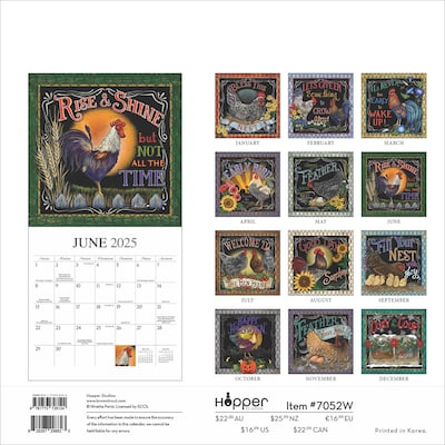 2025 Hopper Studios Bless This Nest 12 x 12 Monthly Wall Calendar (9781773728124)