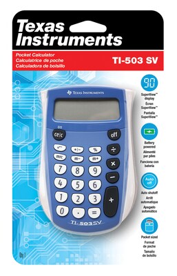 Texas Instruments TI-503SV 8-Digit Pocket Calculator, Blue