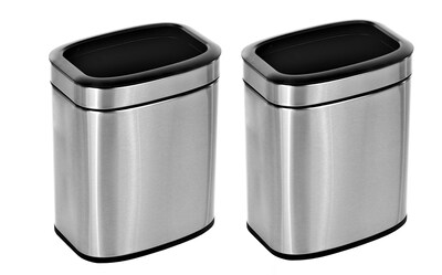 Alpine Industries Stainless Steel Trash Can with Lid and Liner, 5.2 Gallon, 2/Pack (ALP470-10L-2PK)