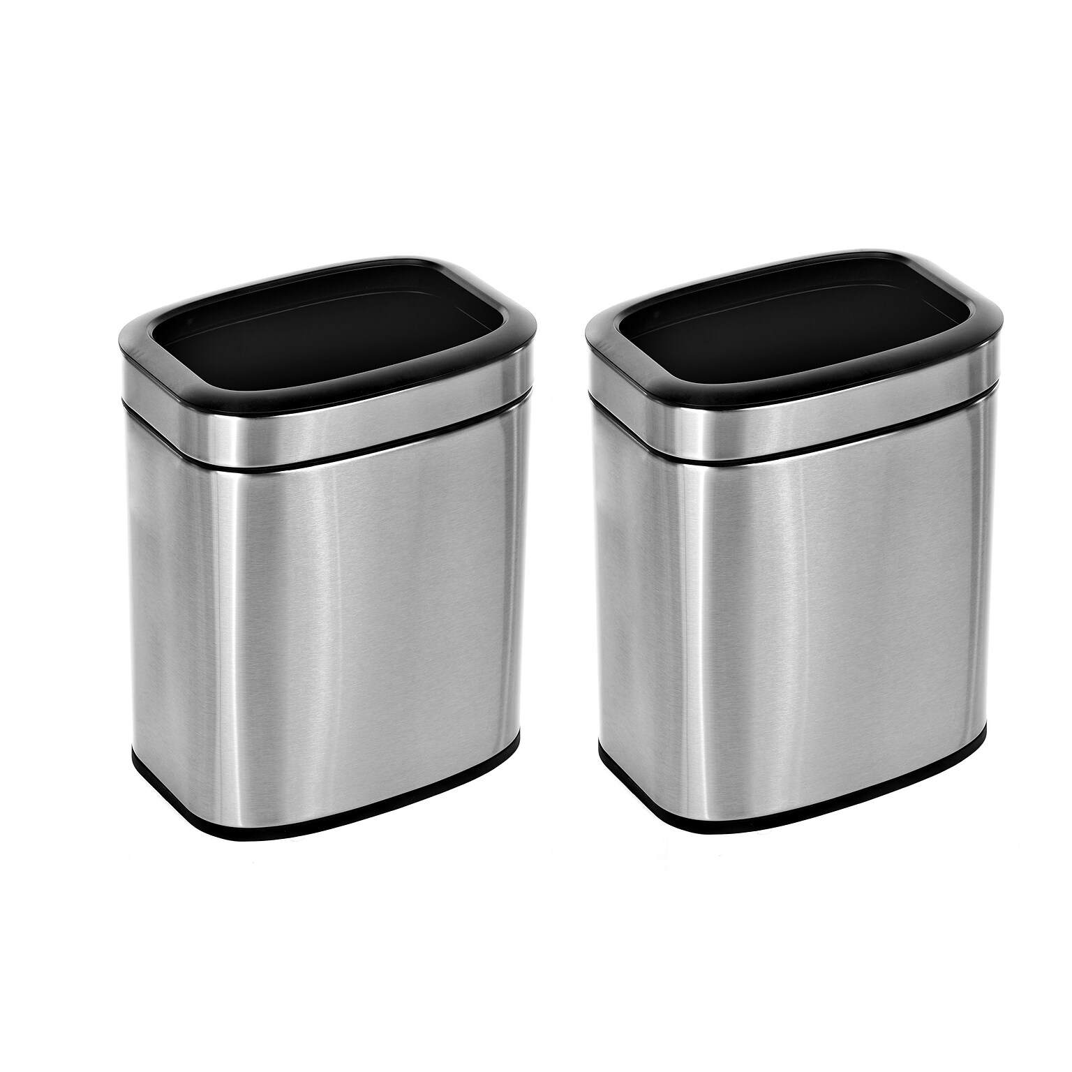 Alpine Industries Stainless Steel Trash Can with Lid and Liner, 5.2 Gallon, 2/Pack (ALP470-10L-2PK)