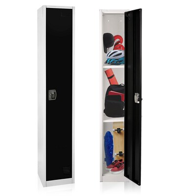 AdirOffice 72 Single Tier Black Storage Locker, 4/Pack (629-201-BLK-4PK)