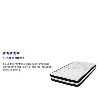 Flash Furniture Capri Comfortable Sleep 10" CertiPUR-US Certified Hybrid Pocket Spring Mattress, Twin (CLE230PRT10)