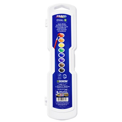 Prang Dixon Ticonderoga Semi-Moist Watercolor Set with Brush, Assorted Colors (00800)