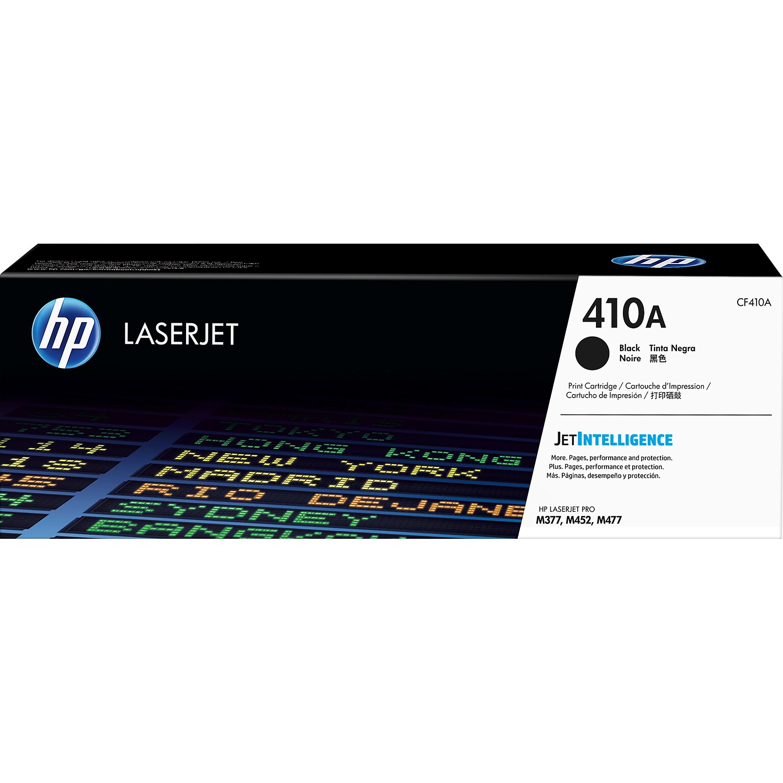 HP 410A Black Standard Yield Toner Cartridge, Prints Up to 2,300 Pages (CF410A)