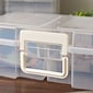 Iris Hinged Closure Plastic Storage Bin with Photo Cases, Clear, 2/Pack (500050)