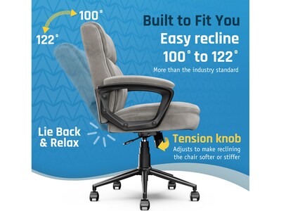 Click365 Transform 2.0 Ergonomic Fabric Swivel Desk Chair, Gray (CCHR10007D)