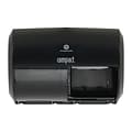 Compact 2-Roll Side-by-Side Coreless Toilet Paper Dispenser by GP PRO, Black (56784A)