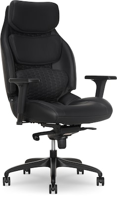 Sharper Image Algrove Comfort-X Ergonomic Swivel Executive Massage Chair, Black/Dark Gray (60117-BLKGRY)
