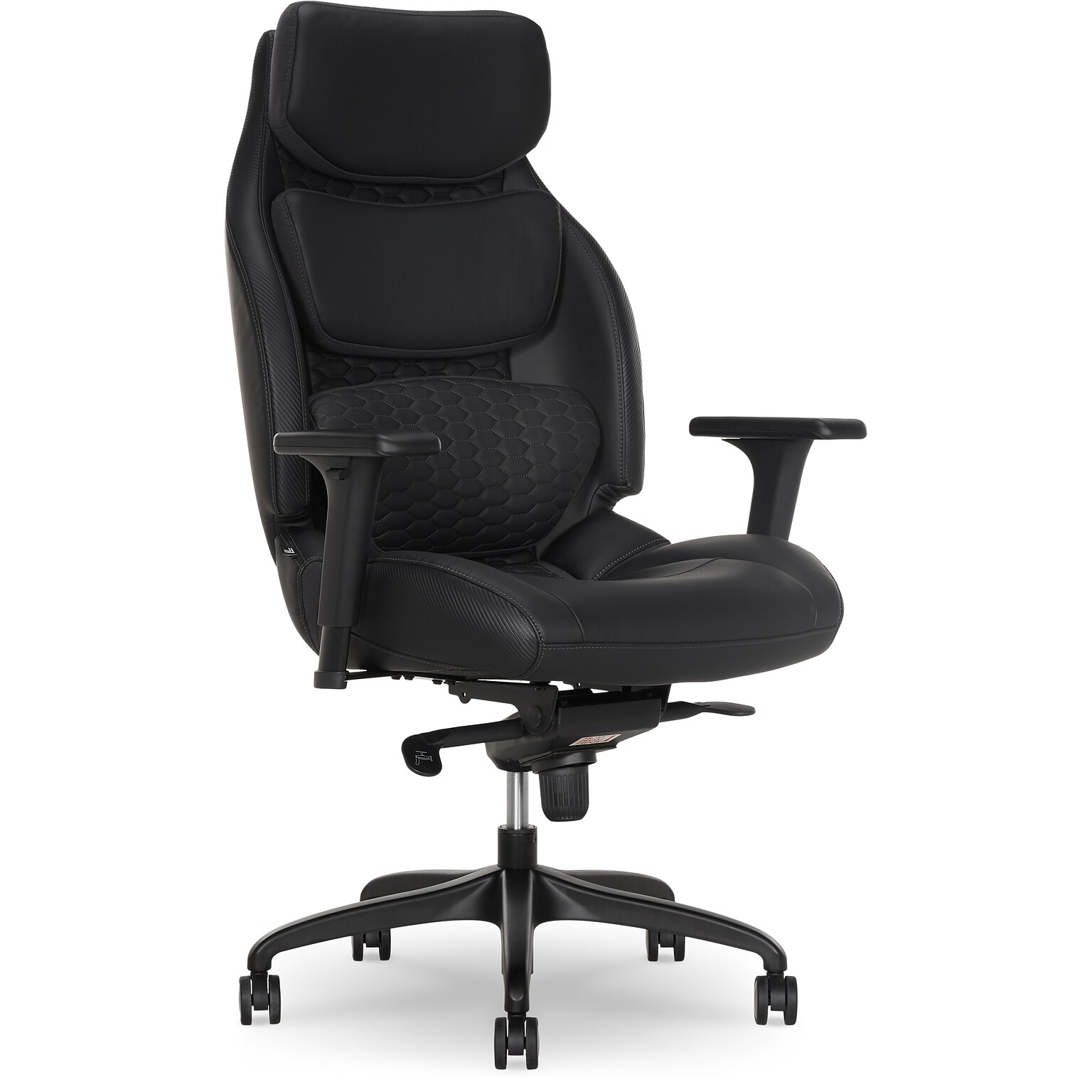 Sharper Image Algrove Comfort-X Ergonomic Swivel Executive Massage Chair, Black/Dark Gray (60117-BLKGRY)