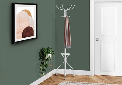 Monarch Specialties Inc. Coat Tree, White, Metal (I 2030)