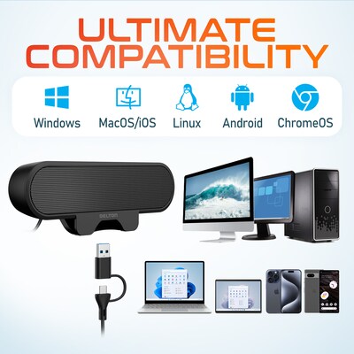 Delton P150 Clip-On 10-Watt Computer Speaker, USB-A, Black (DSP150C-U)