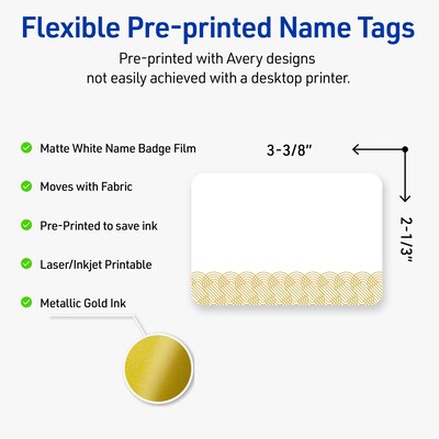 Avery Laser/Inkjet Rectangle Multipurpose Labels, 2-1/3 x 3-3/8, White, 80/Pack (S00-EX6)