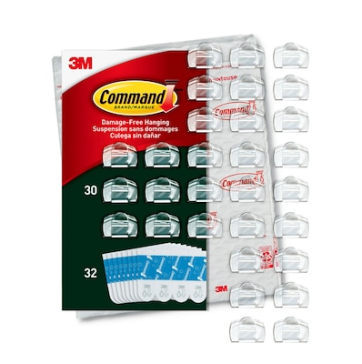Command  Light Clips, Clear, 30/Pack (17017CLRAW30NA)