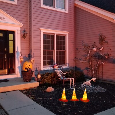 National Tree Company 23 Pre-Lit Candy Corn Witches Hat Garden Stakes (MZ17-B6618BC-1)