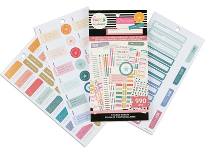The Happy Planner Essentials Tracker & Checklist Classic Stickers, Assorted Colors, 990/Pack (SVP130-151)
