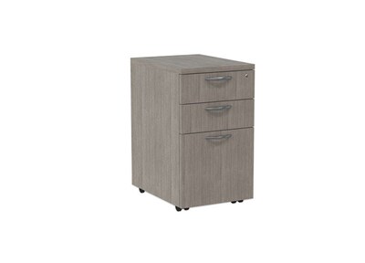 Alera Valencia Series Mobile Pedestal File, 3-Drawers, 15.88" x 20.5" x 28.39", Gray (ALEVA572816GY)