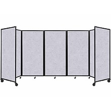 Versare The Room Divider 360 Freestanding Folding Portable Partition, 72H x 168W, Marble Gray Soun