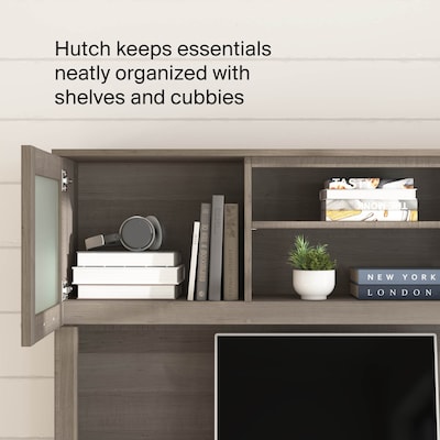 Bush Home Somerset 60"W Desktop Hutch, Ash Gray (WC81631)