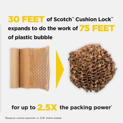 Scotch Cushion Lock  Protective Wrap, Tan, 12" x 1000 ft (PCW-121000)