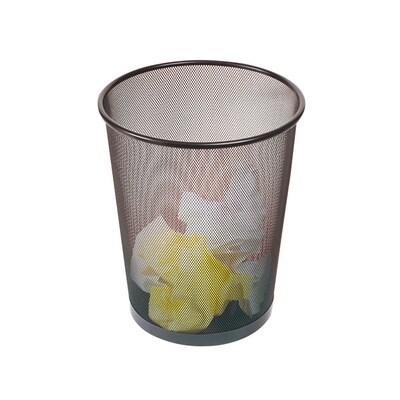 Staples Indoor Trash Can Without Lid, Black Steel Mesh, 4.5 Gal. (56903)