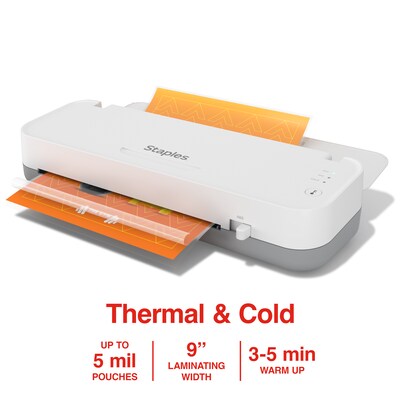 Staples® Thermal & Cold Laminator, 9 Width, White/Gray (5738801/5738802)