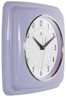 Infinity Instruments Square Retro Lilac Wall Clock, 9.25 (13228LR-4103)