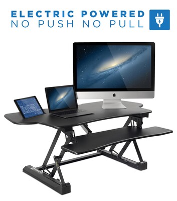 Mount-It! 49"W Electric Adjustable Standing Desk Converter with USB Charging Port, Black (MI-7962)