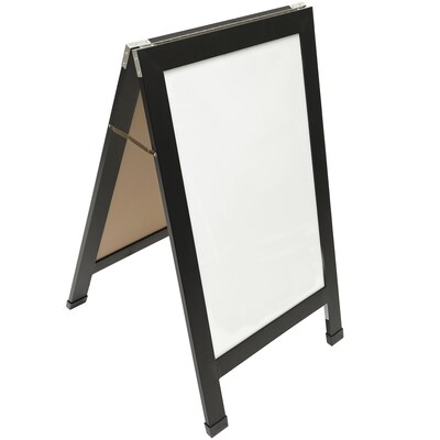 Excello Global Products Indestructible A-Frame Whiteboard, 40" x 22", Black (EGP-HD-0538-BK)