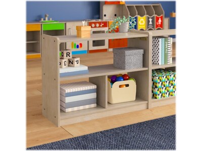 Flash Furniture Bright Beginnings 3-Section Modular Storage Unit, 24.5"H x 31.5"W x 11.75"D, Brown (MK-KE23933-GG)